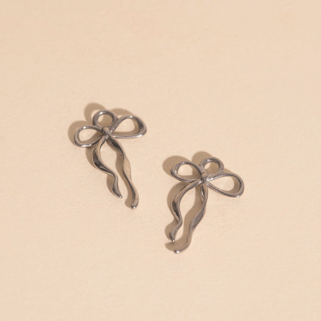 Ribbon Bow Huggie Hoop Charms