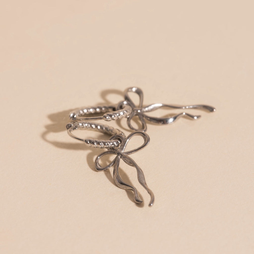Dainty Bow Huggie Hoop Charms
