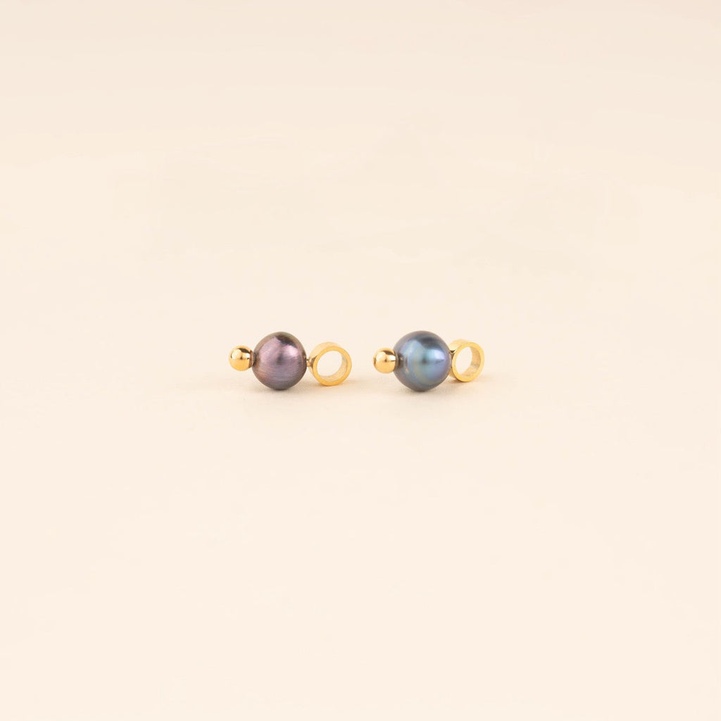 Natural Pearl Huggie Hoop Charms