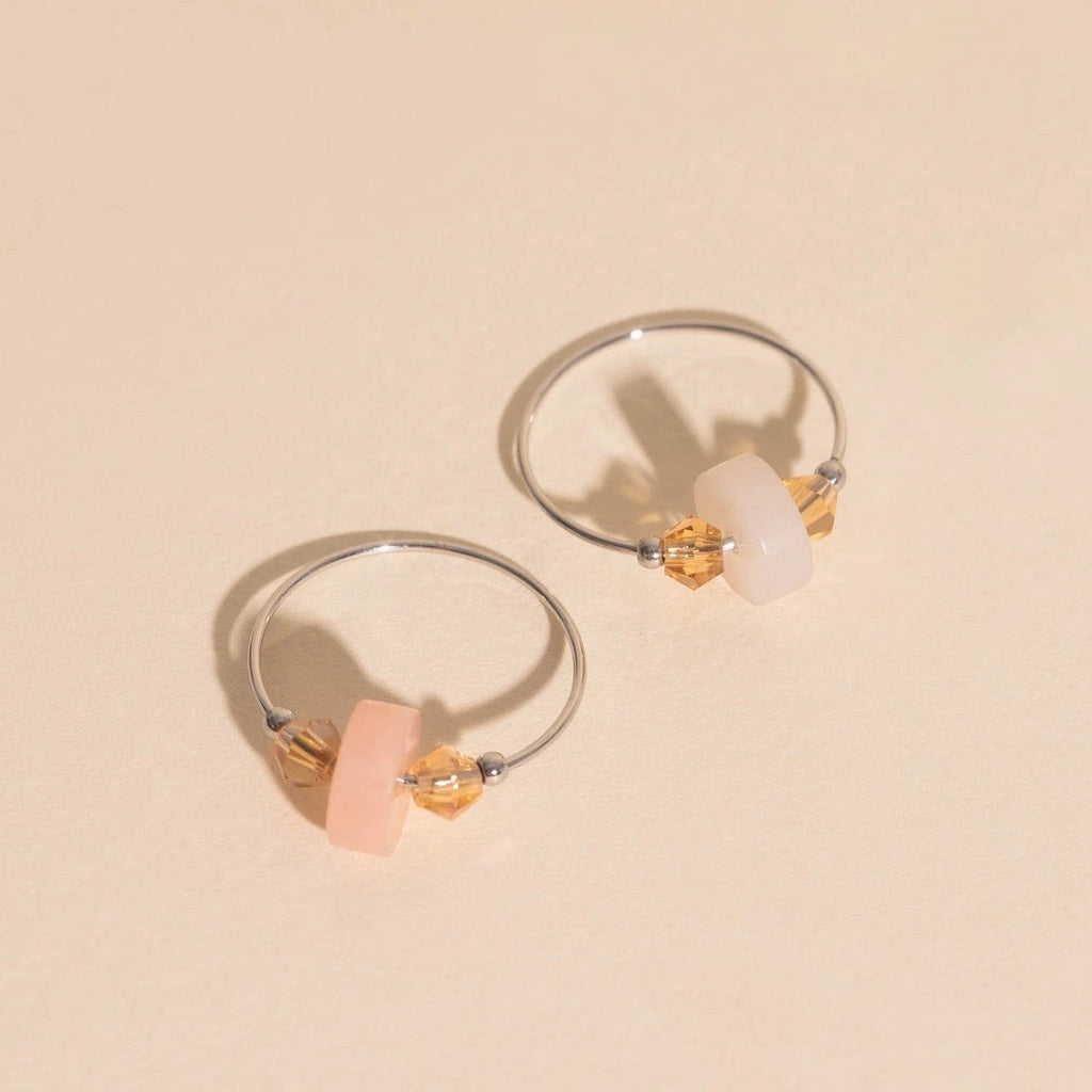 Blush Trio Huggie Hoop Charms by Oh Clementine