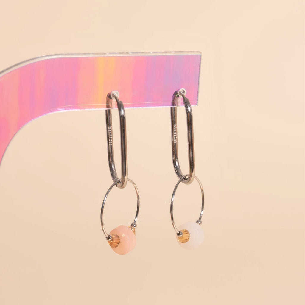 Blush Trio Huggie Hoop Charms