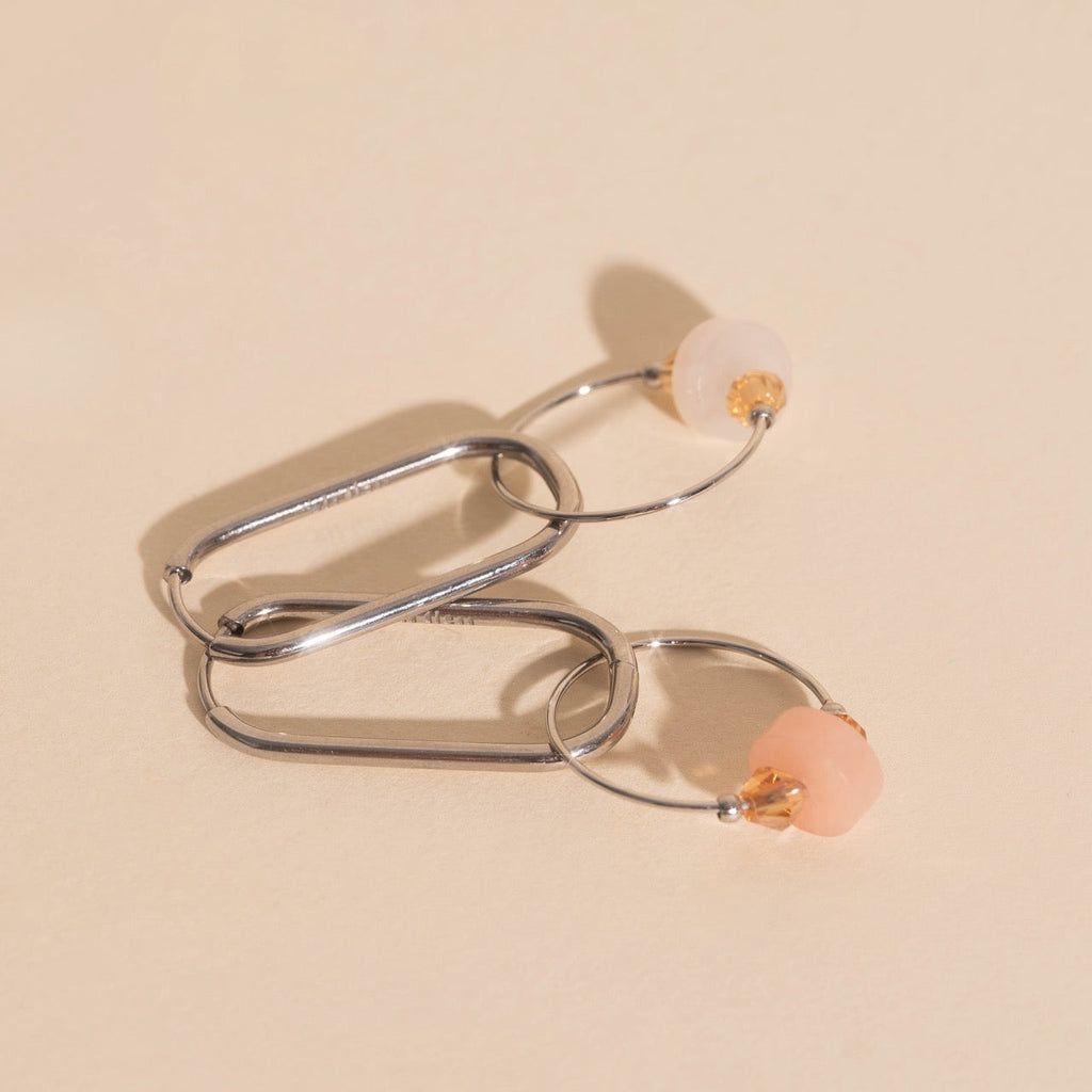 Blush Trio Huggie Hoop Charms