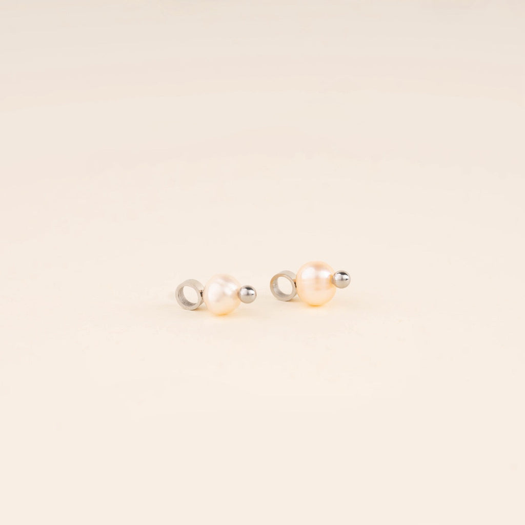 Natural Pearl Huggie Hoop Charms