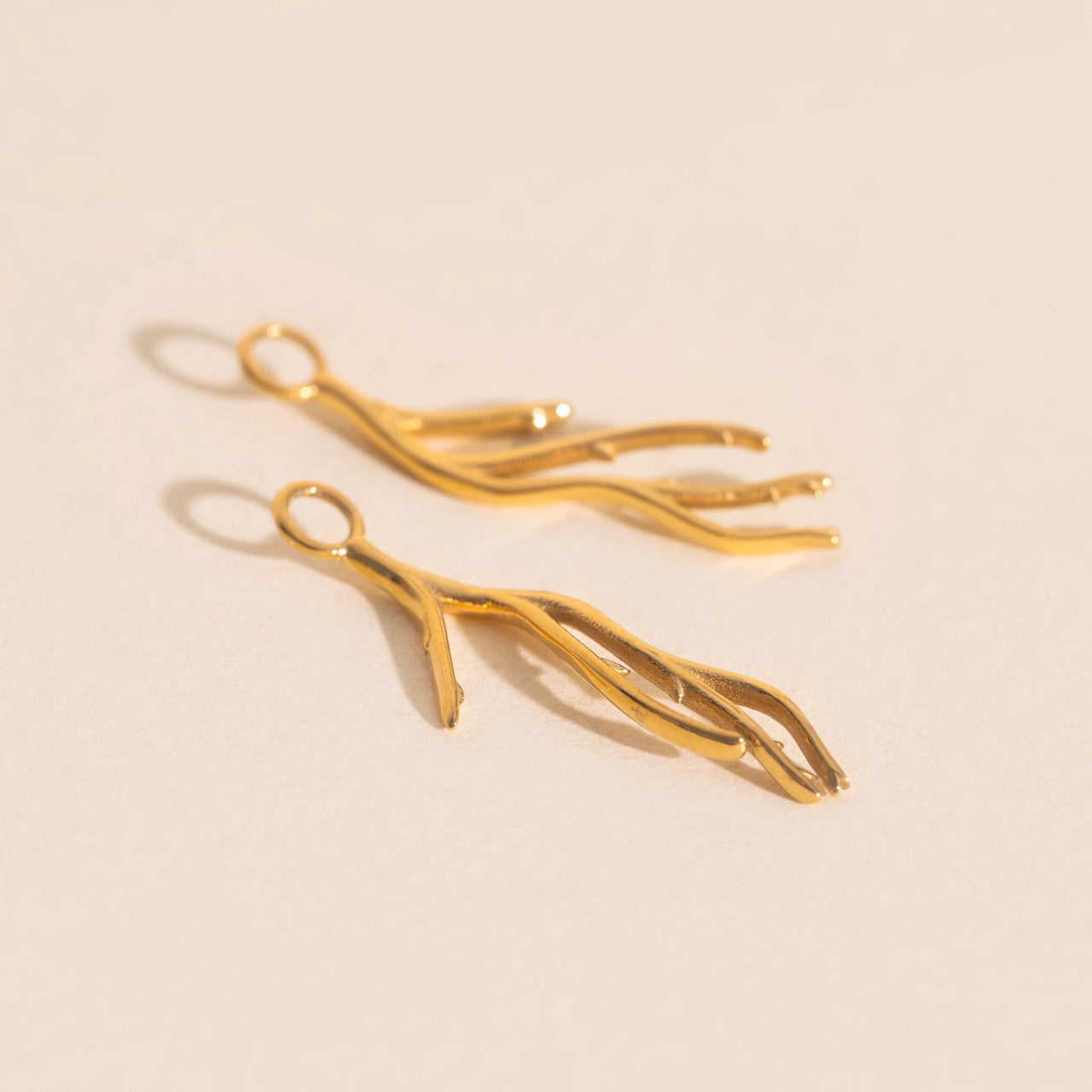 Coral Huggie Hoop Charms