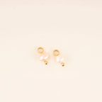 Natural Pearl Huggie Hoop Charms by Oh Clementine