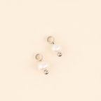 Natural Pearl Huggie Hoop Charms by Oh Clementine