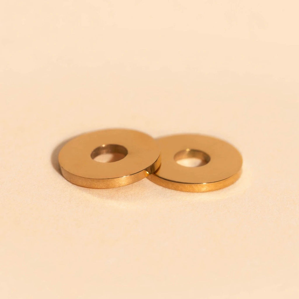 Disc Rounded Huggie Hoop Charms by Oh Clementine