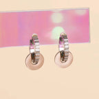 Disc Rounded Huggie Hoop Charms by Oh Clementine