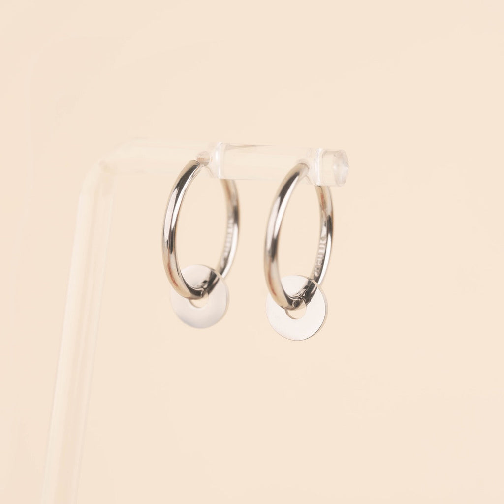 Disc Rounded Huggie Hoop Charms