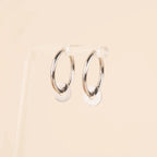 Disc Rounded Huggie Hoop Charms by Oh Clementine
