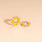 Yellow Flower Huggie Hoop Charms by Oh Clementine