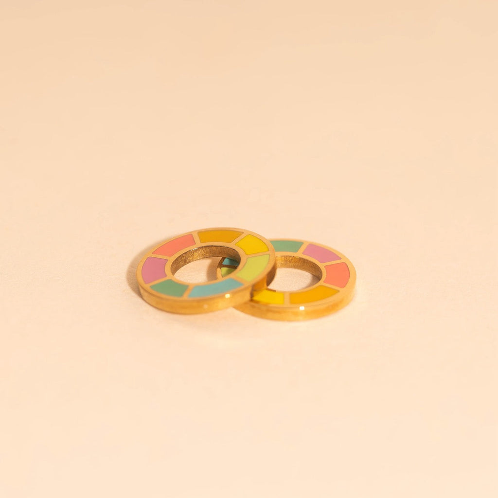 Color Wheel Huggie Hoop Charms