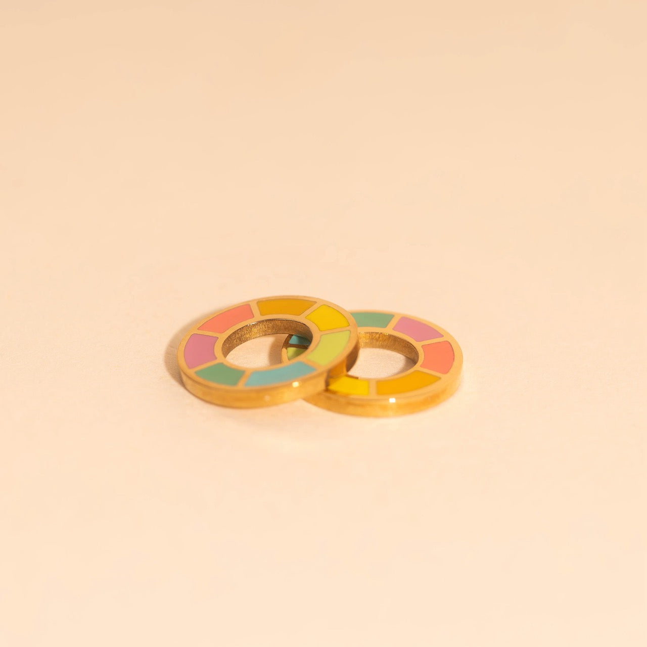 Color Wheel Huggie Hoop Charms