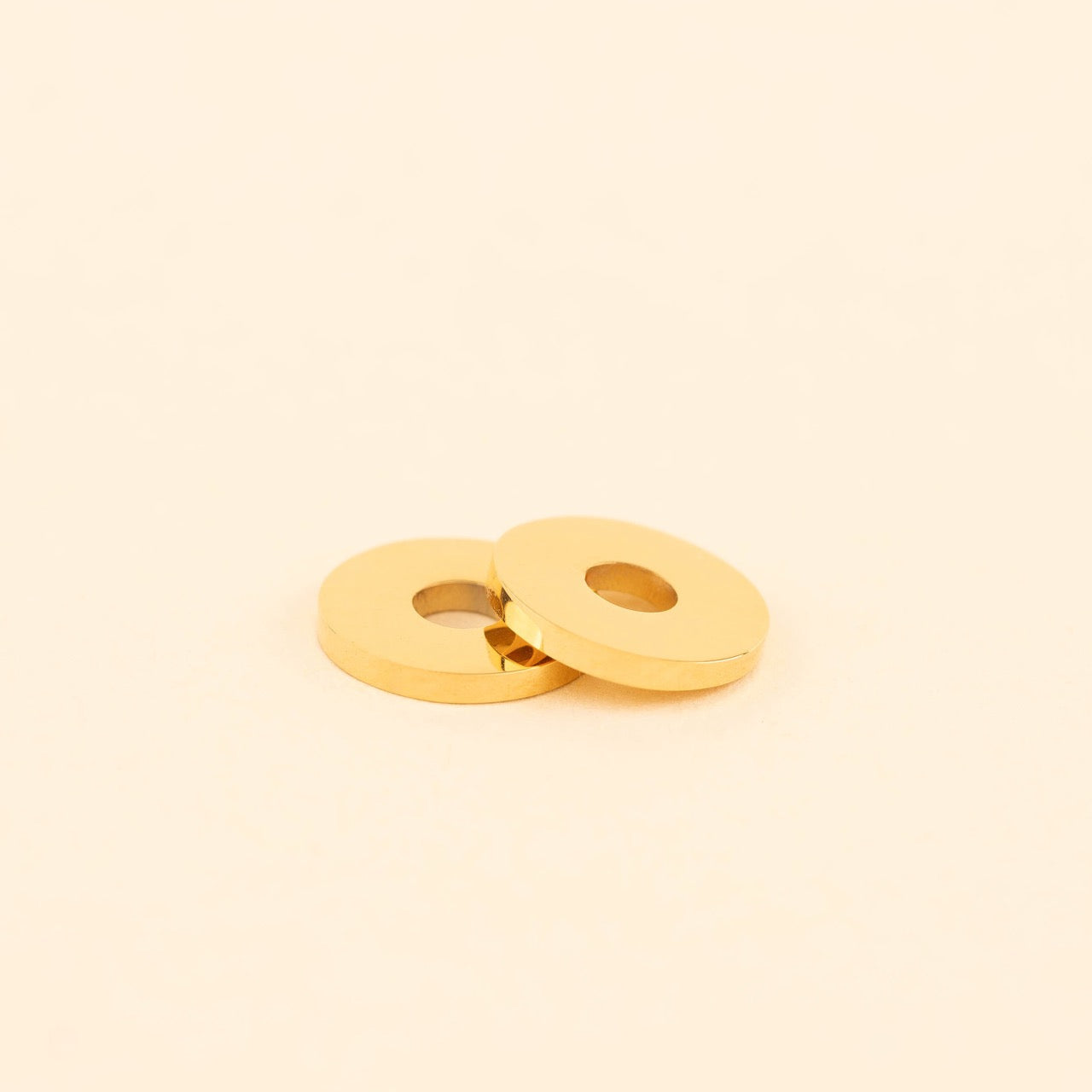 Disc Rounded Huggie Hoop Charms
