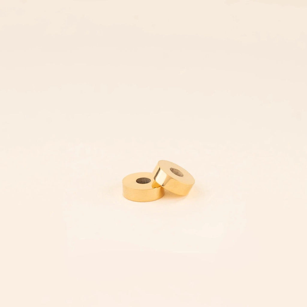 Disc Rounded Huggie Hoop Charms by Oh Clementine