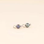 Natural Pearl Huggie Hoop Charms by Oh Clementine