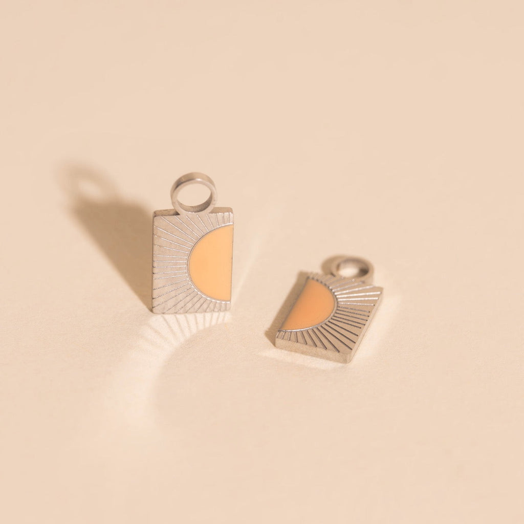 Split Sunburst Huggie Hoop Charms