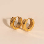 Textured Chunky Huggie Hoop Earrings by Oh Clementine