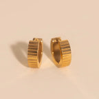 Textured Chunky Huggie Hoop Earrings by Oh Clementine
