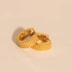 Textured Chunky Huggie Hoop Earrings by Oh Clementine
