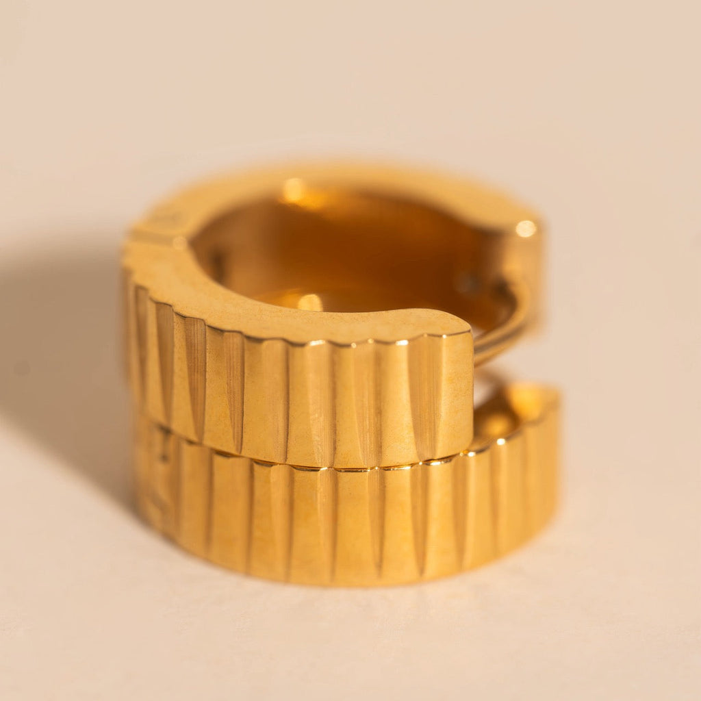 Textured Chunky Huggie Hoop Earrings