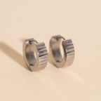 Textured Chunky Huggie Hoop Earrings by Oh Clementine
