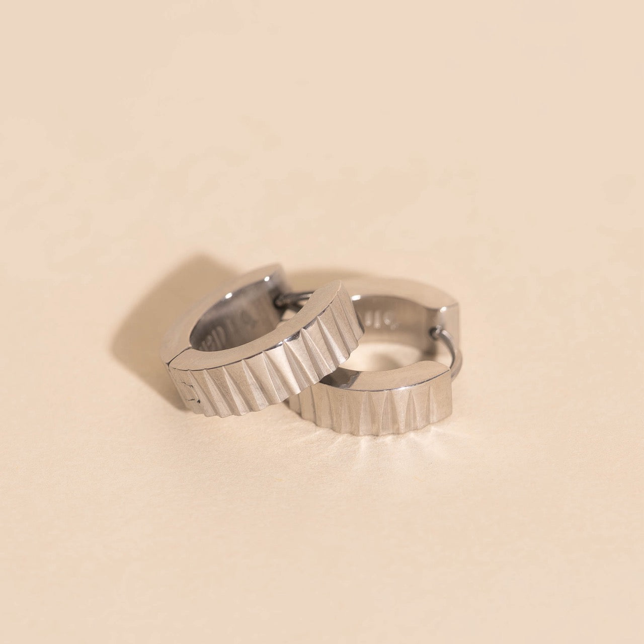 Textured Chunky Huggie Hoop Earrings