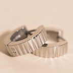 Textured Chunky Huggie Hoop Earrings by Oh Clementine