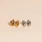 Textured Chunky Huggie Hoop Earrings by Oh Clementine