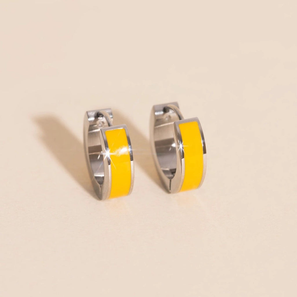 Color Chunky Huggie Hoop Earrings by Oh Clementine