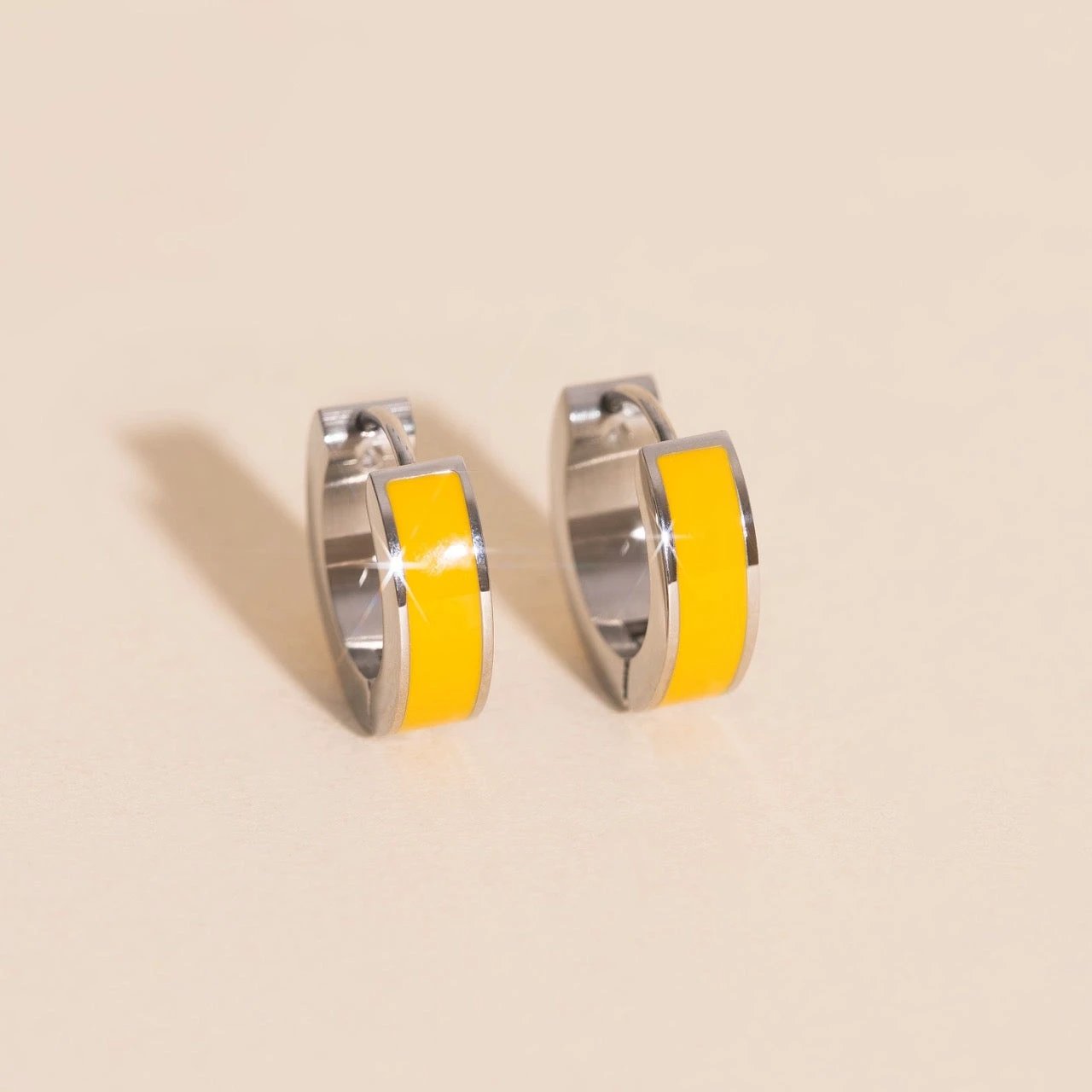 Color Chunky Huggie Hoop Earrings by Oh Clementine
