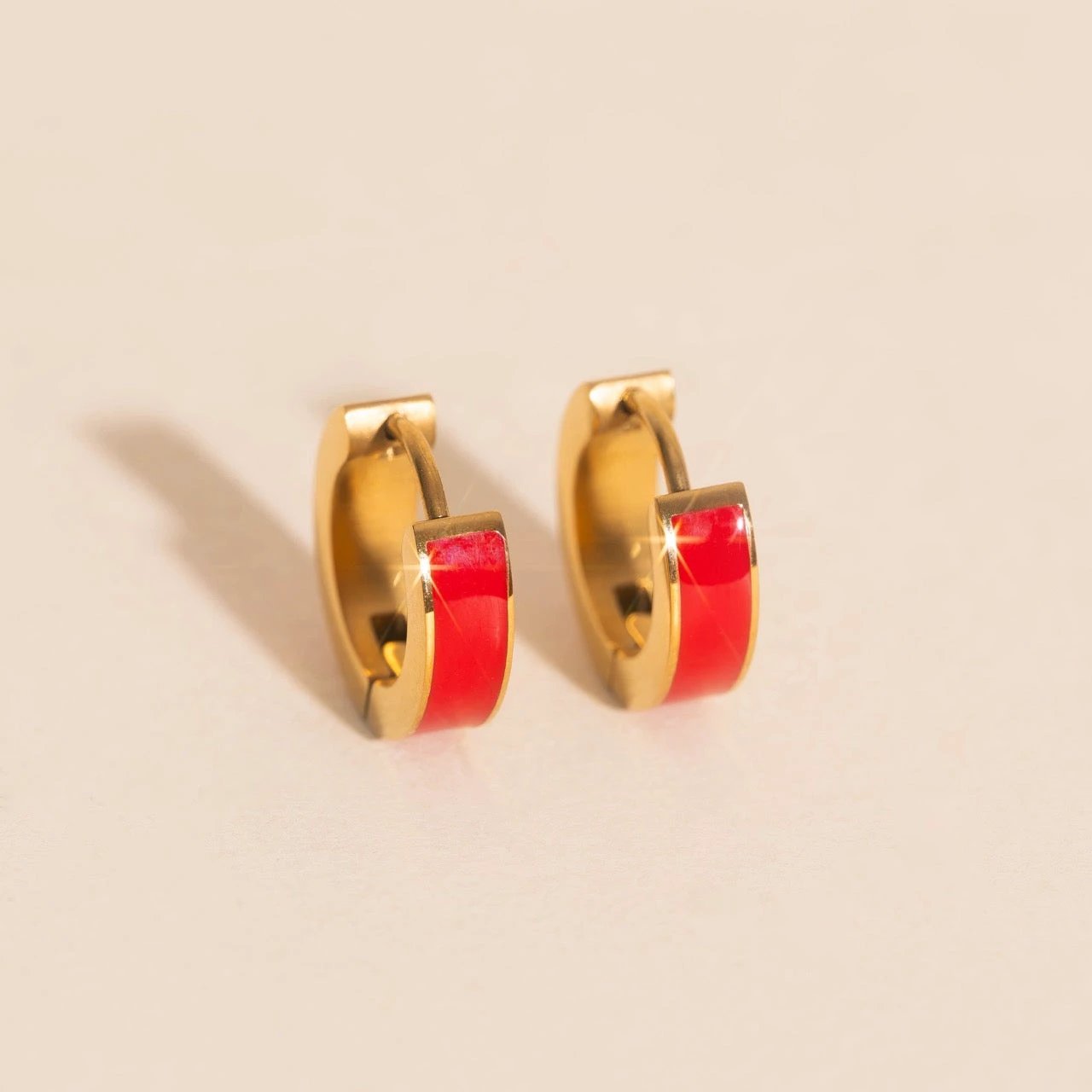Color Chunky Huggie Hoop Earrings by Oh Clementine