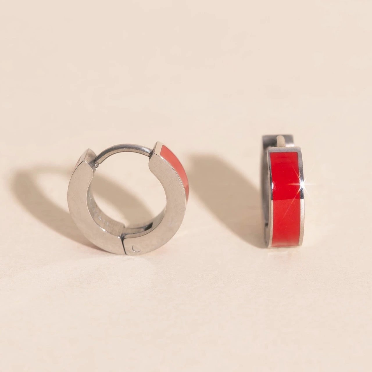 Color Chunky Huggie Hoop Earrings by Oh Clementine