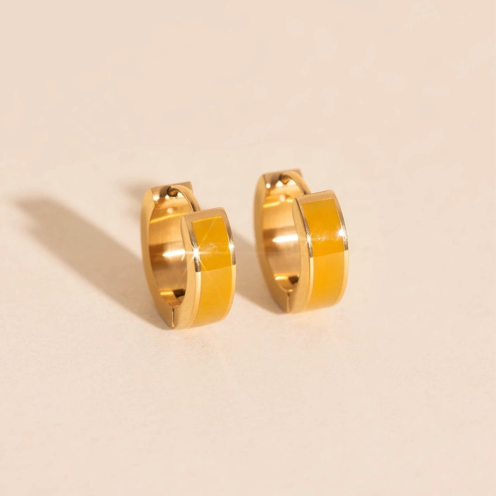 Color Chunky Huggie Hoop Earrings by Oh Clementine