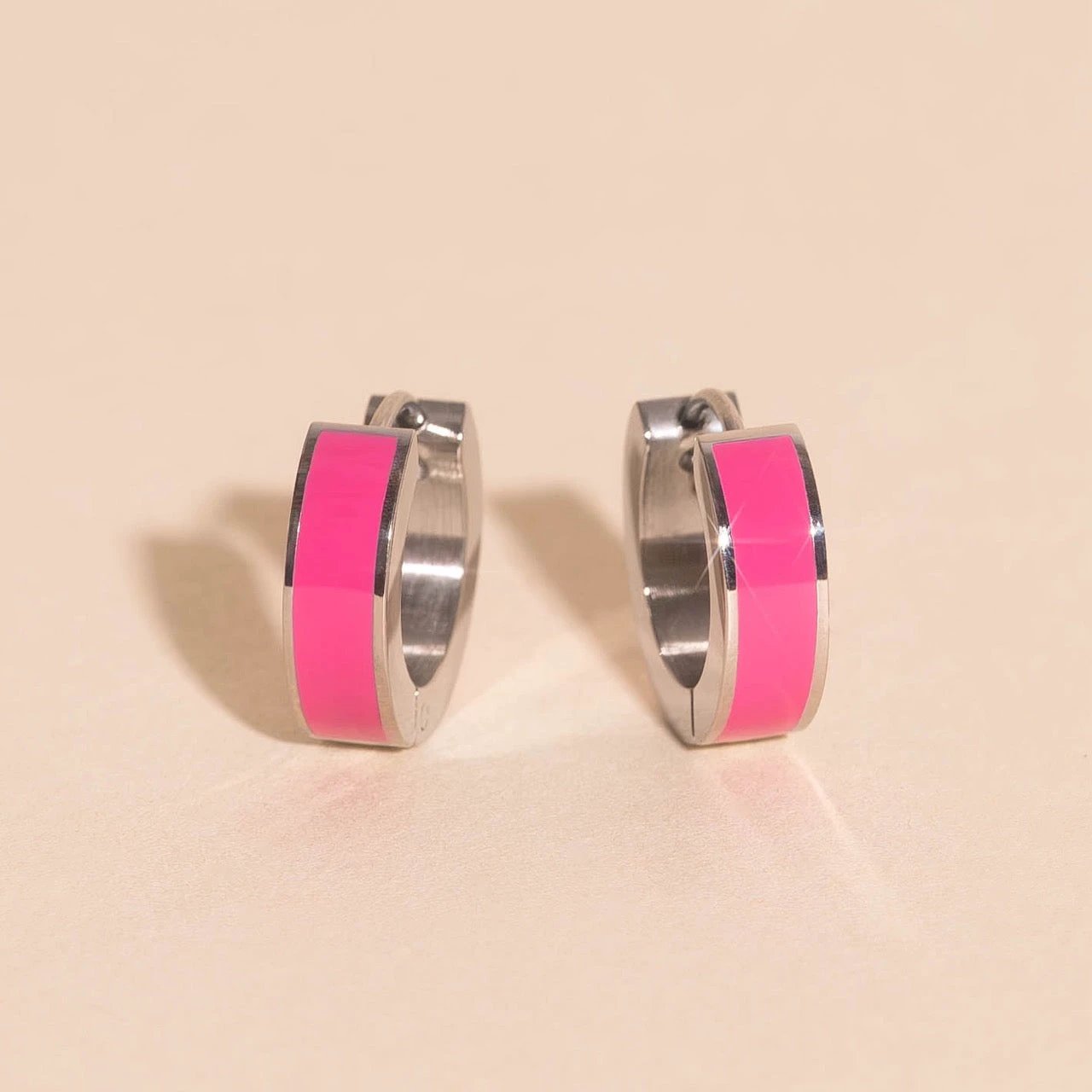 Color Chunky Huggie Hoop Earrings by Oh Clementine