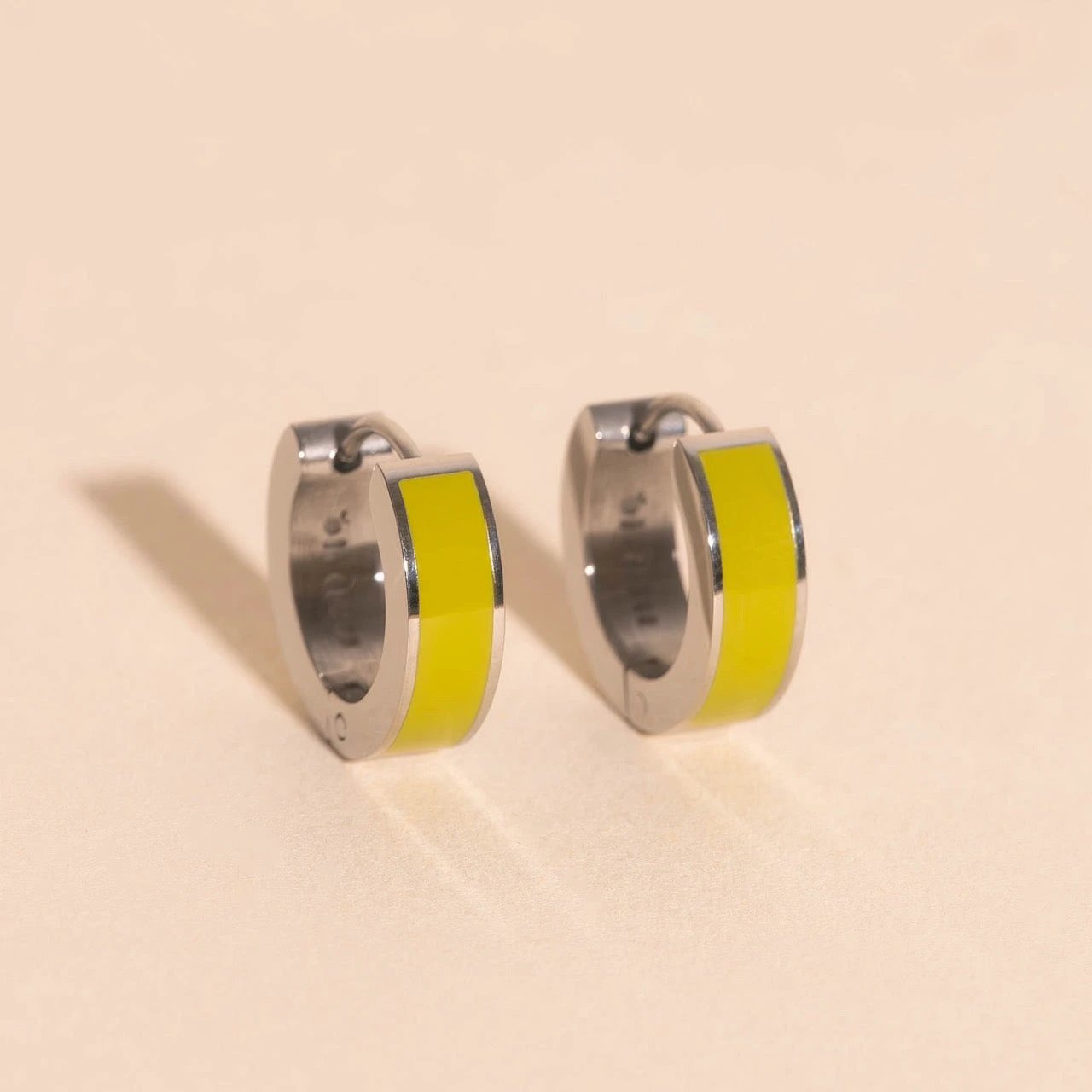 Color Chunky Huggie Hoop Earrings by Oh Clementine