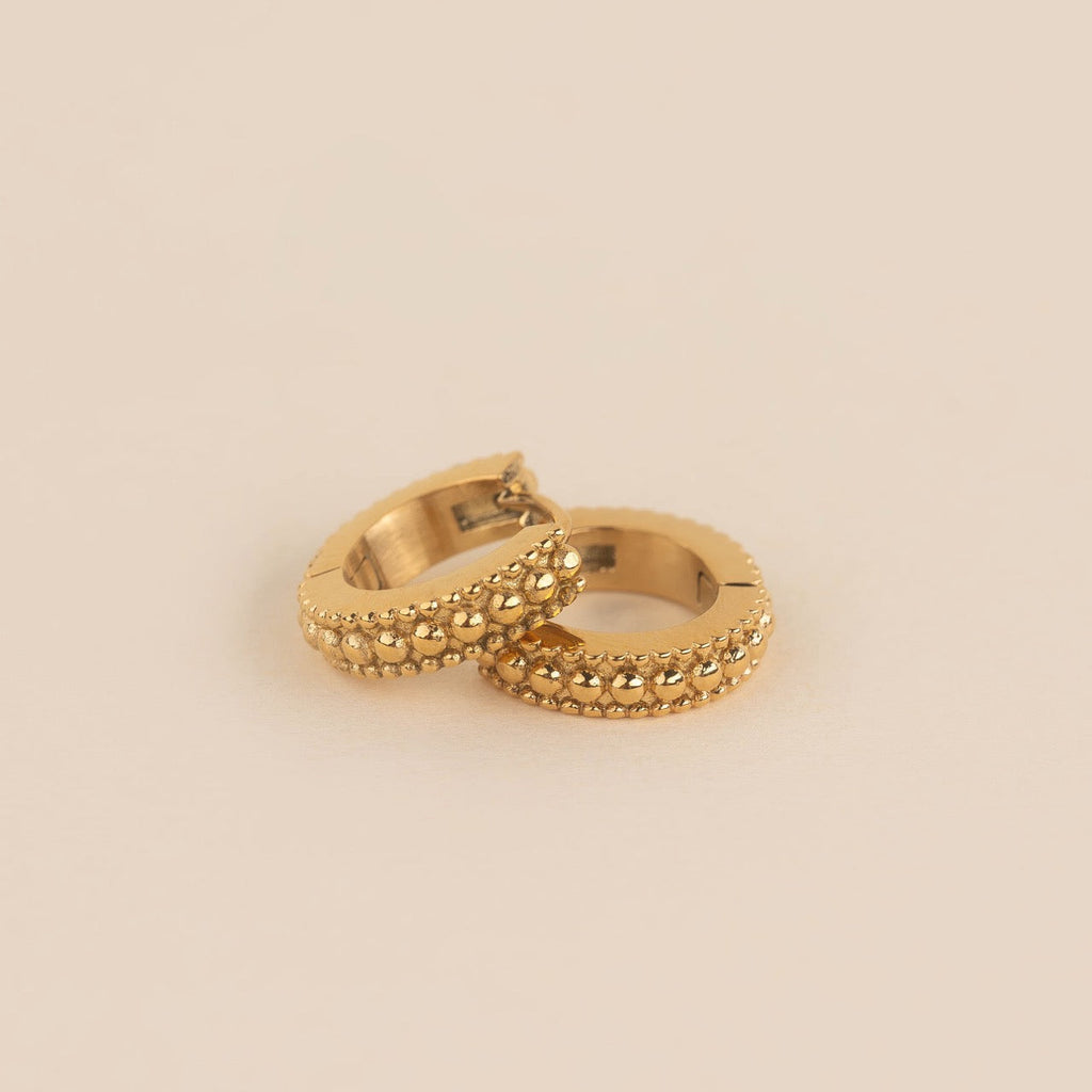 Dotted Chunky Huggie Hoop Earrings