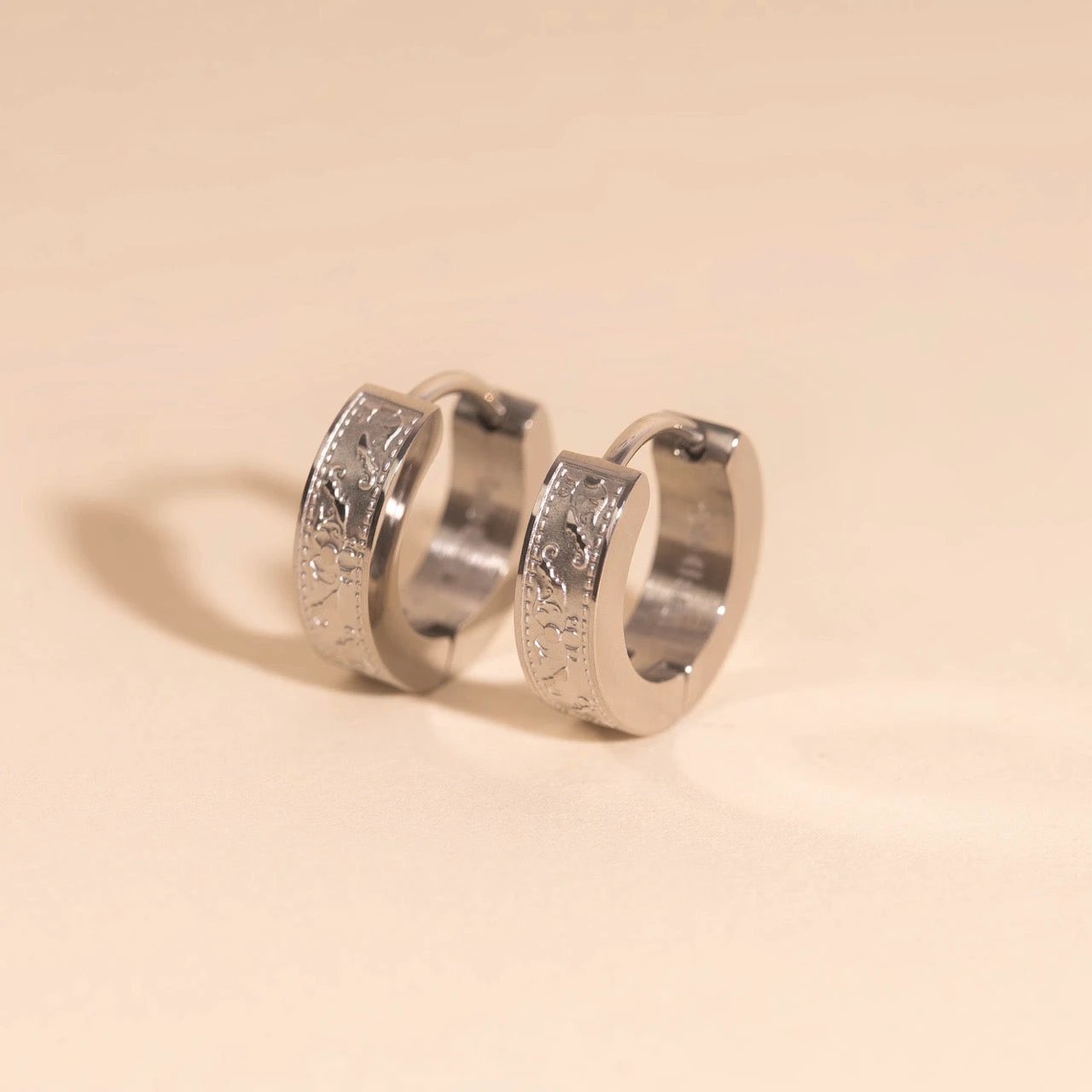 Paisley Chunky Huggie Hoop Earrings by Oh Clementine