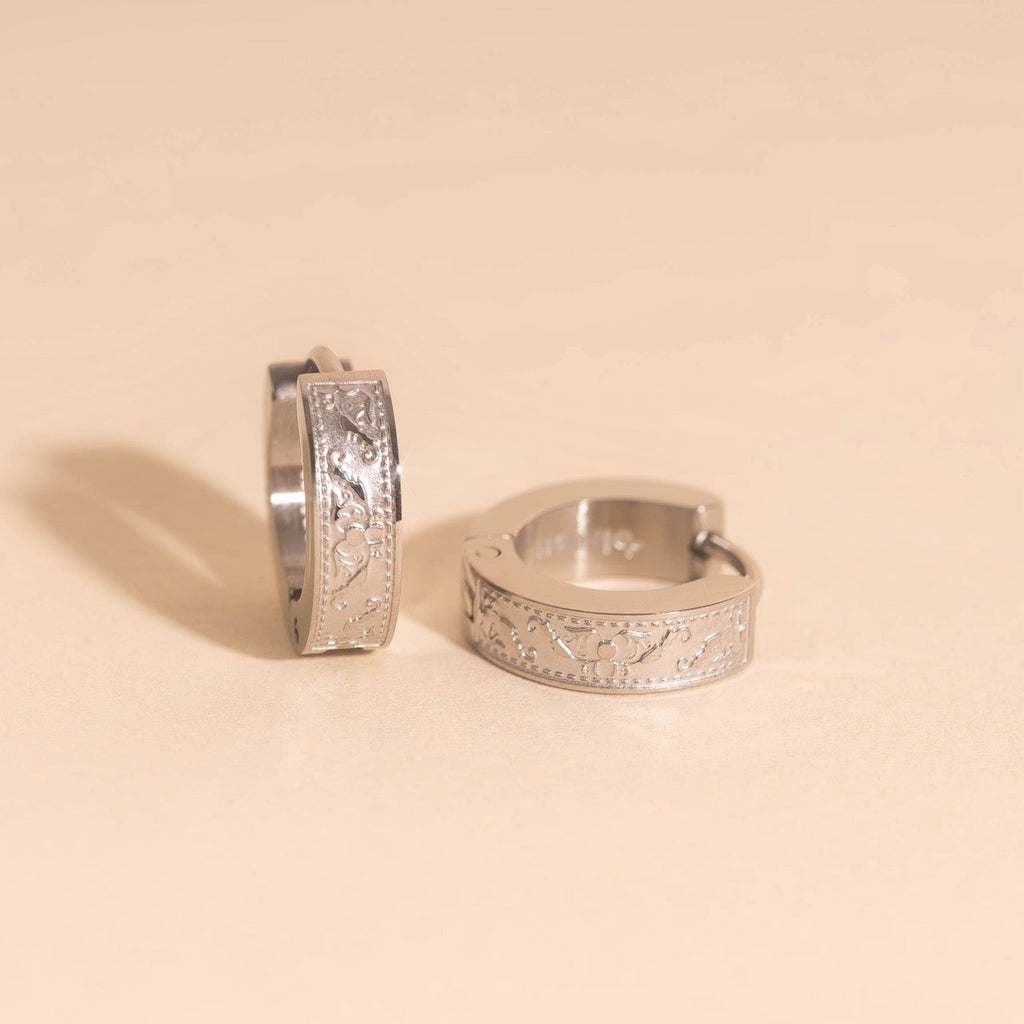 Paisley Chunky Huggie Hoop Earrings