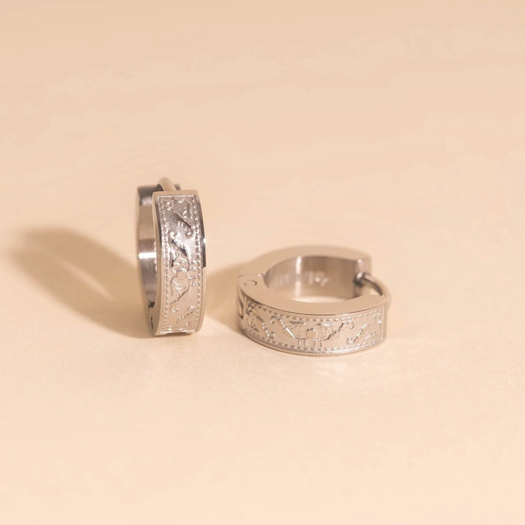 Paisley Chunky Huggie Hoop Earrings by Oh Clementine