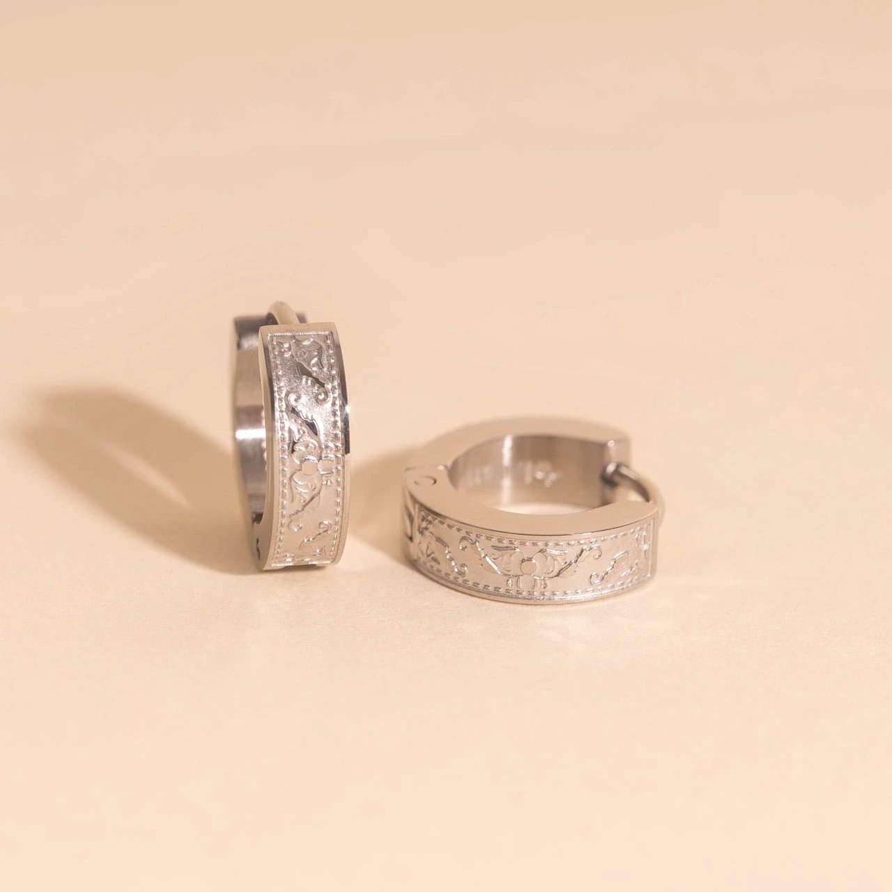 Paisley Chunky Huggie Hoop Earrings by Oh Clementine