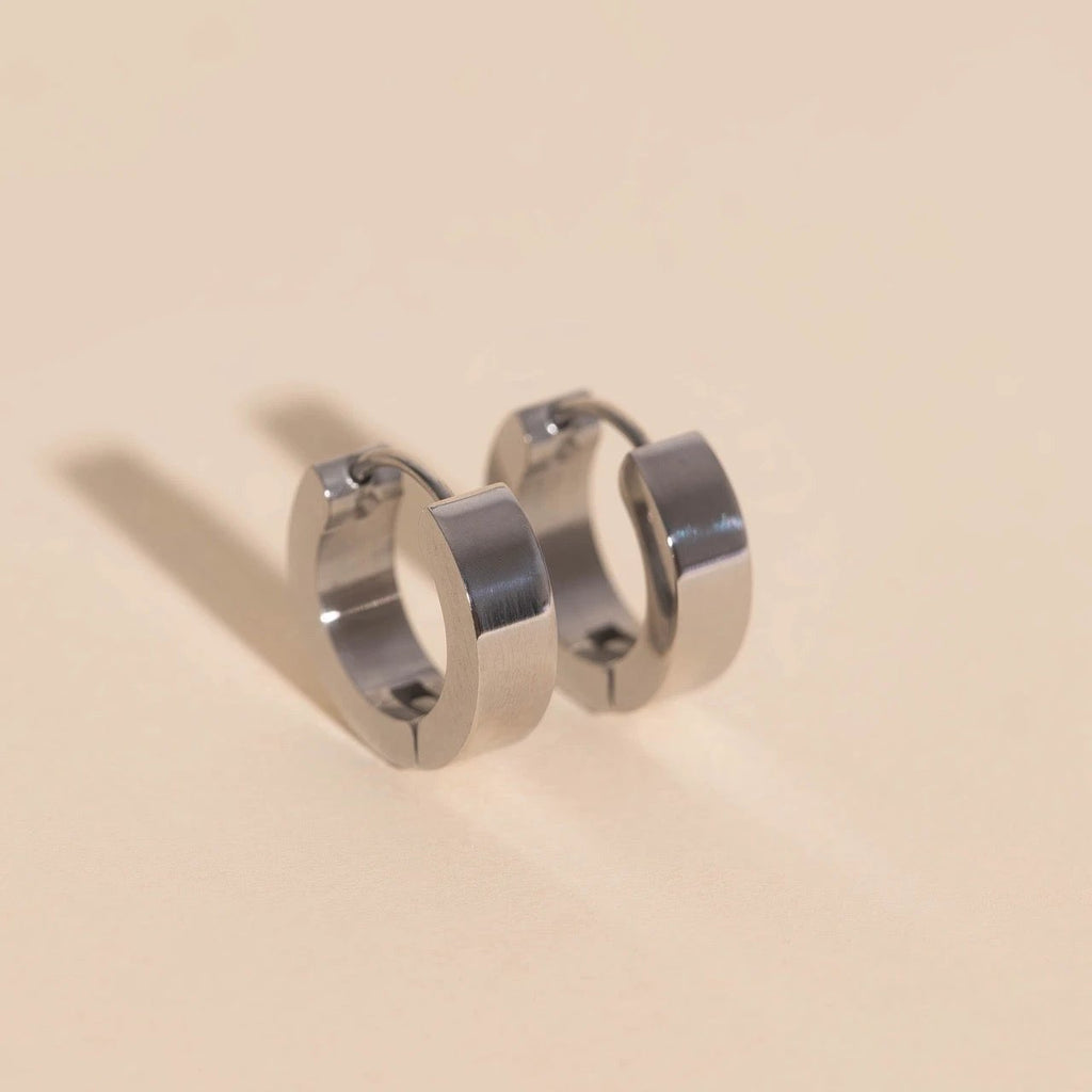 Smooth Chunky Huggie Hoop Earrings by Oh Clementine