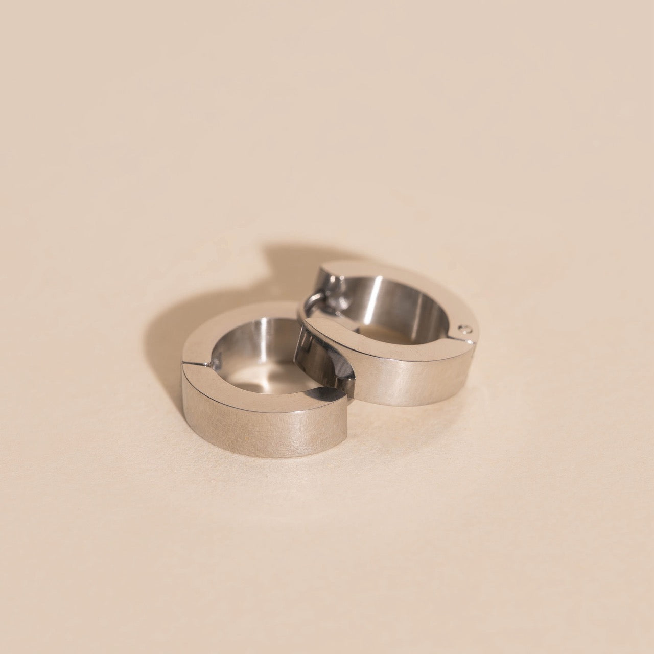 Smooth Chunky Huggie Hoop Earrings