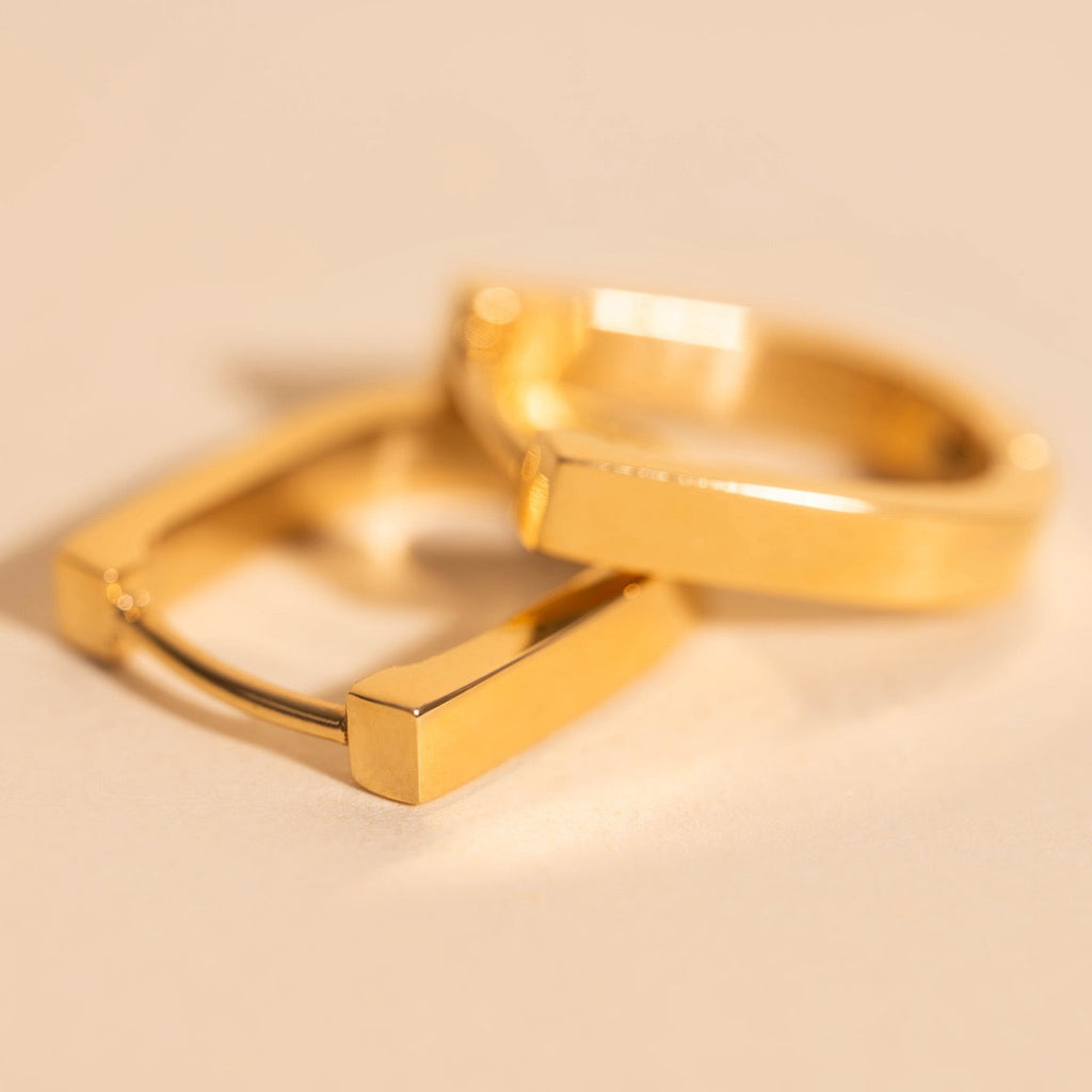 Titanium Smooth Stirrup Huggie Hoop Earrings