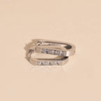 Crystal Oblong Huggie Hoop Earrings