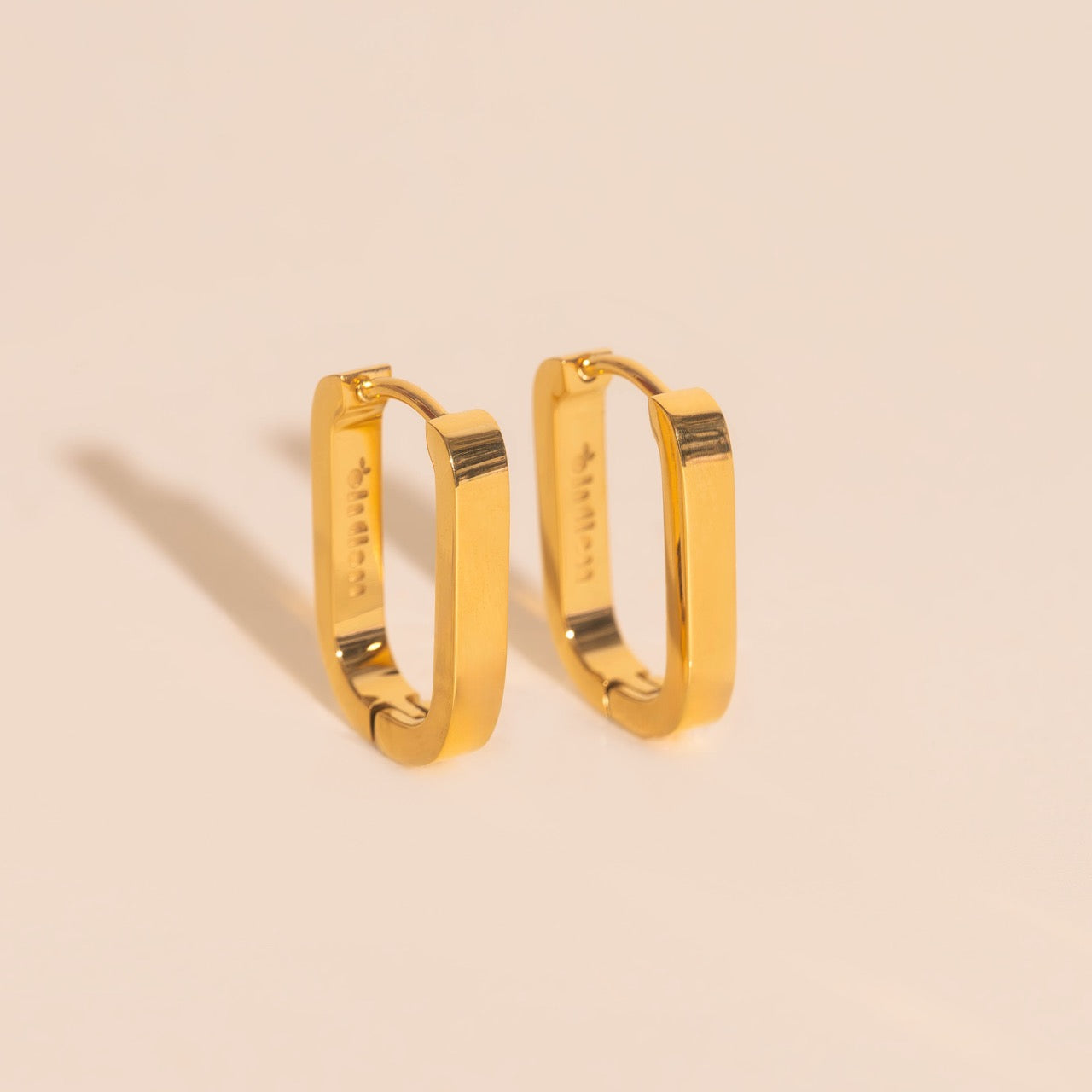 Titanium Smooth Oblong Huggie Hoop Earrings