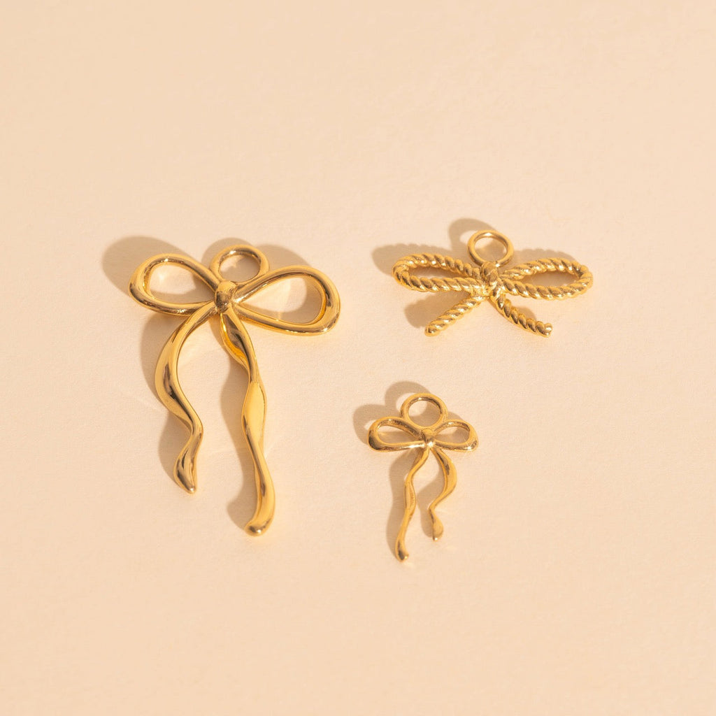Dainty Bow Huggie Hoop Charms