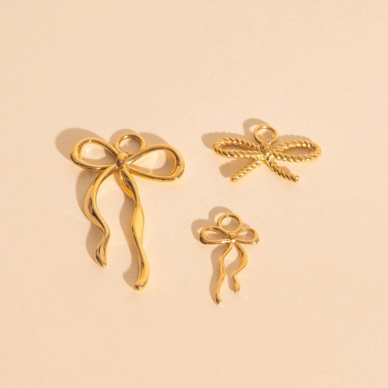 Dainty Bow Huggie Hoop Charms
