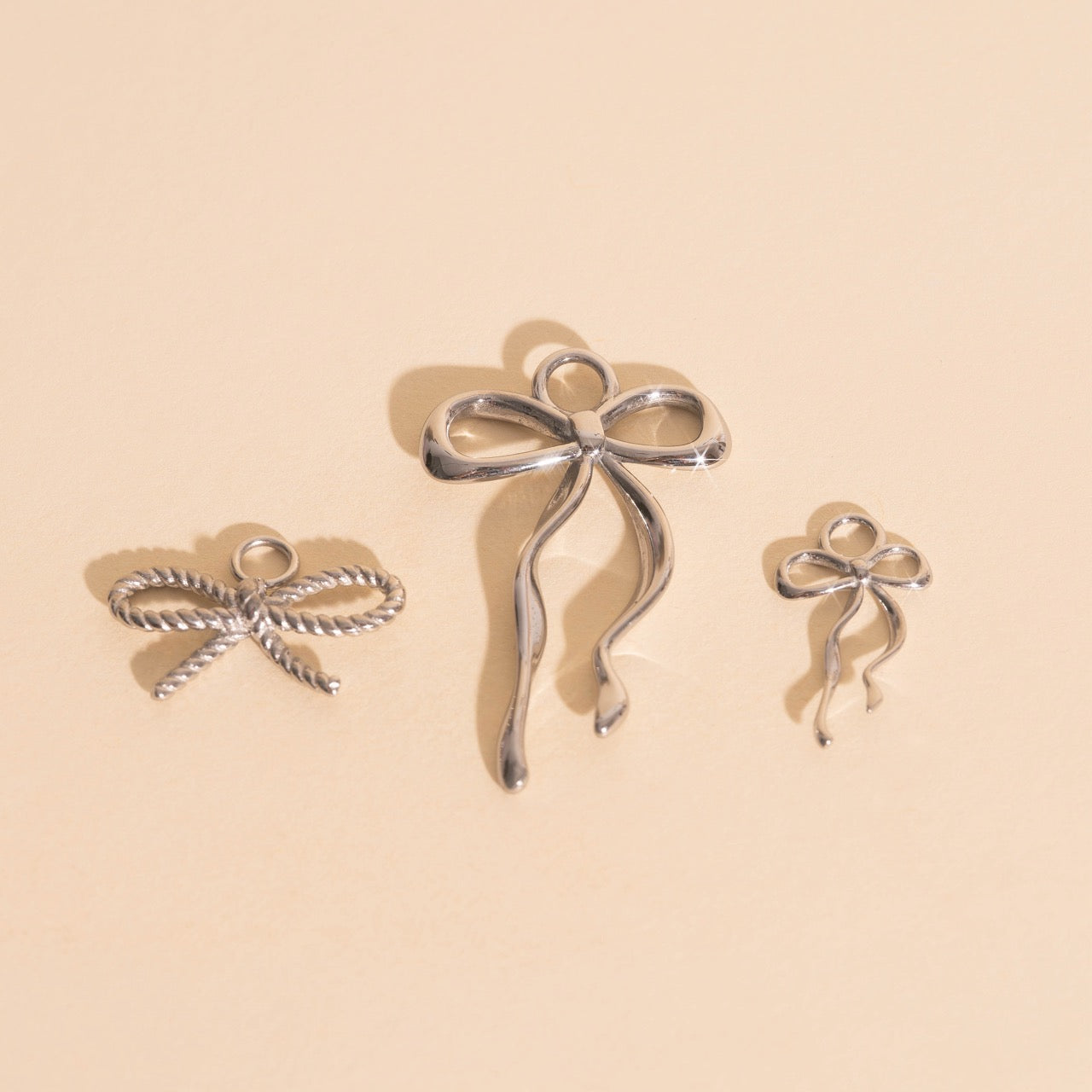 Dainty Bow Huggie Hoop Charms