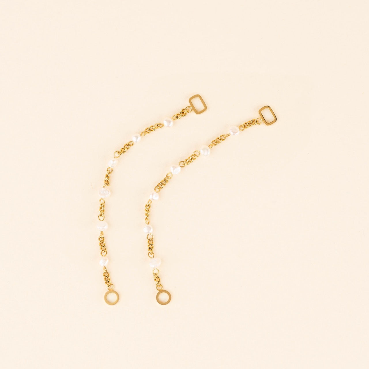 Pearl Chain Huggie Hoop Chains